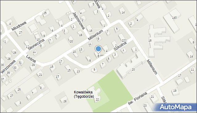 Tęgoborze, Szkolna, 6, mapa Tęgoborze