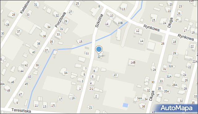 Teresin, Szkolna, 12, mapa Teresin