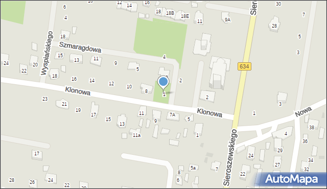 Tłuszcz, Szmaragdowa, 1, mapa Tłuszcz