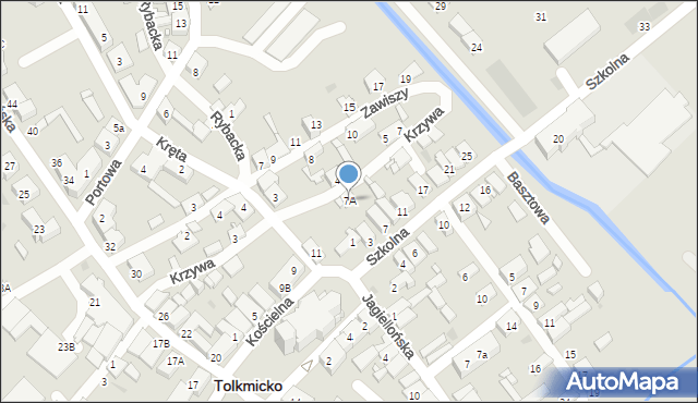 Tolkmicko, Szkolna, 7A, mapa Tolkmicko