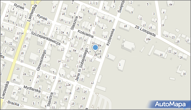 Tomaszów Lubelski, Szczepankiewicza-Drugaka Wilhelma, 19, mapa Tomaszów Lubelski