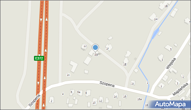 Tomaszów Lubelski, Szopena Fryderyka, 1G, mapa Tomaszów Lubelski