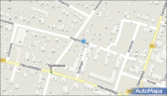 Tomaszów Lubelski, Szyllinga Antoniego, gen., 19, mapa Tomaszów Lubelski