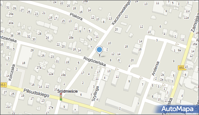 Tomaszów Lubelski, Szyllinga Antoniego, gen., 2, mapa Tomaszów Lubelski