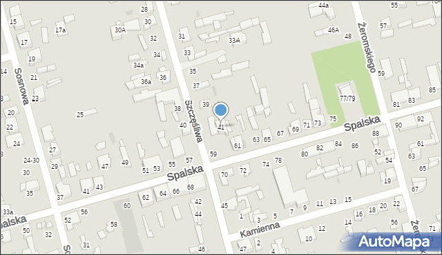 Tomaszów Mazowiecki, Szczęśliwa, 41, mapa Tomaszów Mazowiecki