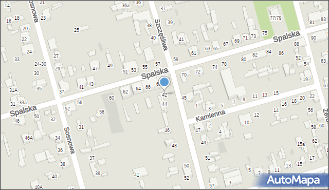 Tomaszów Mazowiecki, Szczęśliwa, 42, mapa Tomaszów Mazowiecki