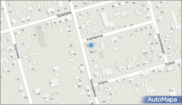 Tomaszów Mazowiecki, Szczęśliwa, 49, mapa Tomaszów Mazowiecki