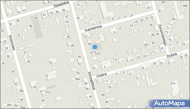 Tomaszów Mazowiecki, Szczęśliwa, 55, mapa Tomaszów Mazowiecki