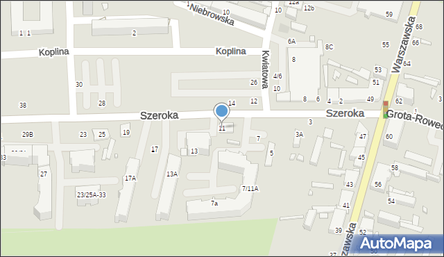 Tomaszów Mazowiecki, Szeroka, 11, mapa Tomaszów Mazowiecki