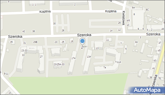 Tomaszów Mazowiecki, Szeroka, 17, mapa Tomaszów Mazowiecki
