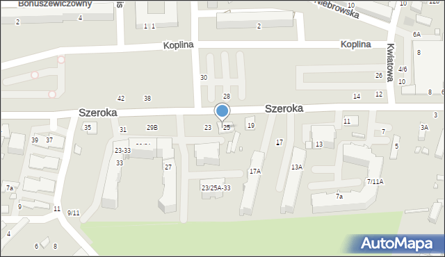 Tomaszów Mazowiecki, Szeroka, 23/25B, mapa Tomaszów Mazowiecki