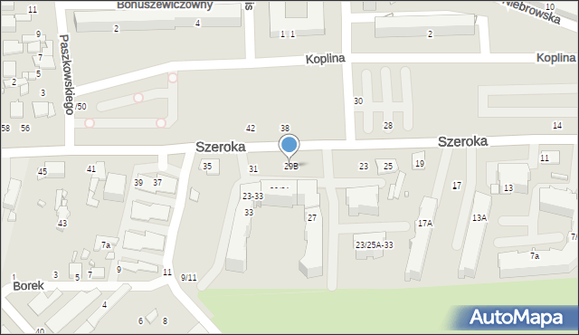 Tomaszów Mazowiecki, Szeroka, 29B, mapa Tomaszów Mazowiecki