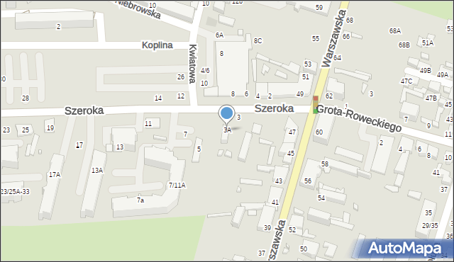 Tomaszów Mazowiecki, Szeroka, 3A, mapa Tomaszów Mazowiecki