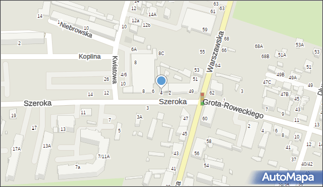 Tomaszów Mazowiecki, Szeroka, 4, mapa Tomaszów Mazowiecki