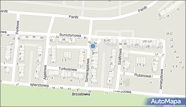 Tomaszów Mazowiecki, Szmaragdowa, 18, mapa Tomaszów Mazowiecki