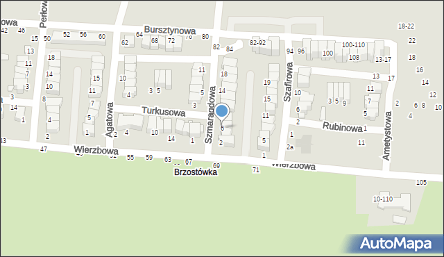 Tomaszów Mazowiecki, Szmaragdowa, 6, mapa Tomaszów Mazowiecki