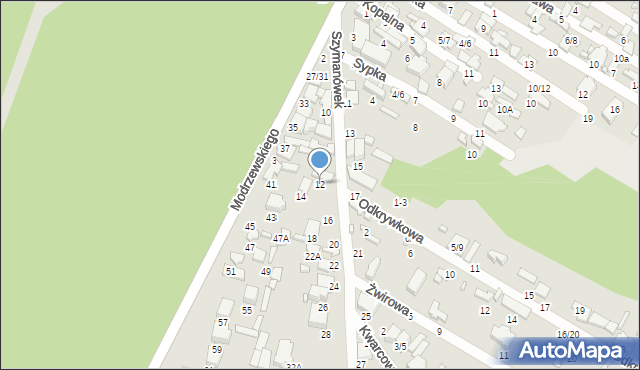 Tomaszów Mazowiecki, Szymanówek, 12, mapa Tomaszów Mazowiecki