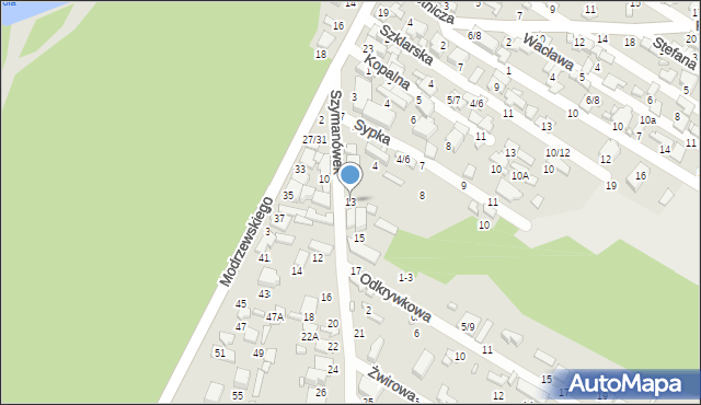 Tomaszów Mazowiecki, Szymanówek, 13, mapa Tomaszów Mazowiecki