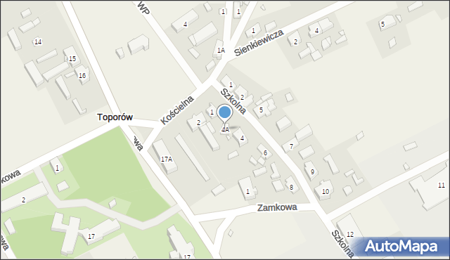 Toporów, Szkolna, 4A, mapa Toporów