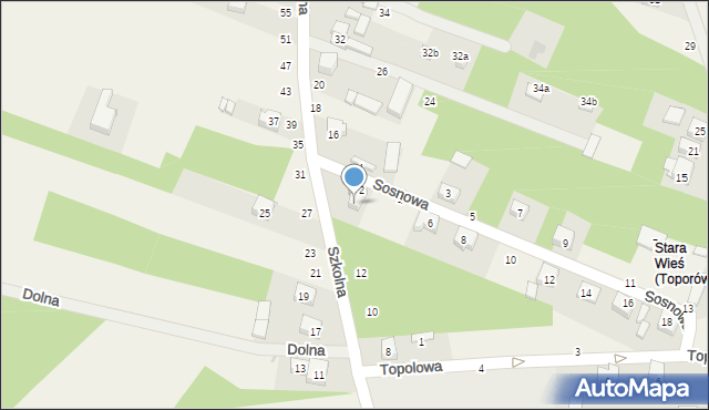 Toporów, Szkolna, 14, mapa Toporów