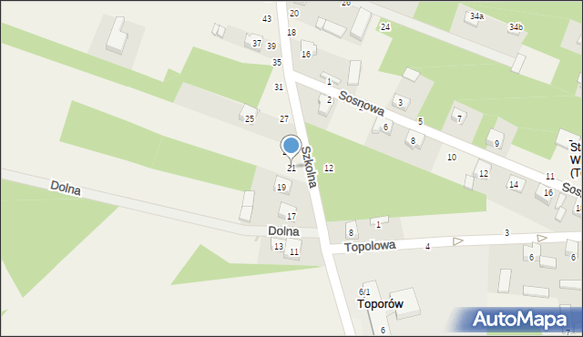 Toporów, Szkolna, 21, mapa Toporów