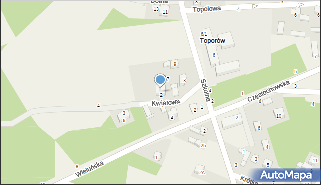 Toporów, Szkolna, 5, mapa Toporów