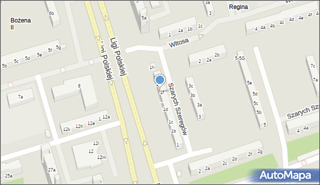 Toruń, Szarych Szeregów, 1f, mapa Torunia