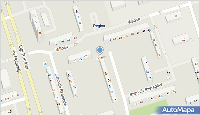 Toruń, Szarych Szeregów, 5-5G, mapa Torunia