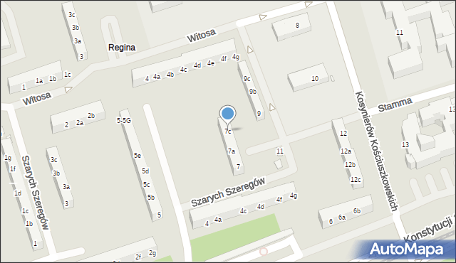 Toruń, Szarych Szeregów, 7c, mapa Torunia