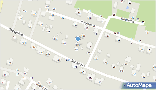 Toruń, Szczęśliwa, 60b, mapa Torunia