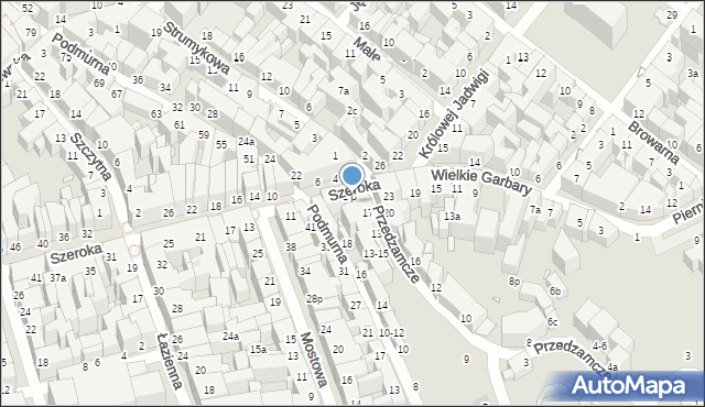 Toruń, Szeroka, 3, mapa Torunia