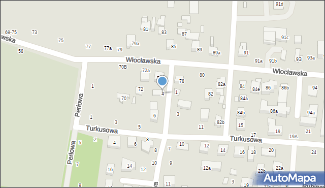 Toruń, Szmaragdowa, 4, mapa Torunia