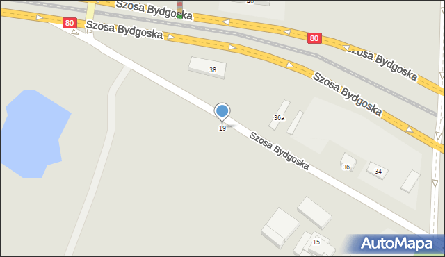 Toruń, Szosa Bydgoska, 19, mapa Torunia