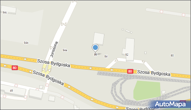 Toruń, Szosa Bydgoska, 86, mapa Torunia