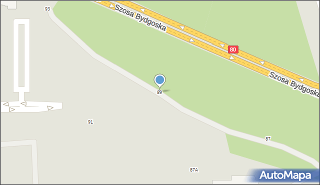 Toruń, Szosa Bydgoska, 89, mapa Torunia