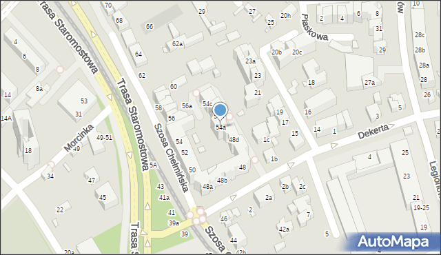 Toruń, Szosa Chełmińska, 54a, mapa Torunia