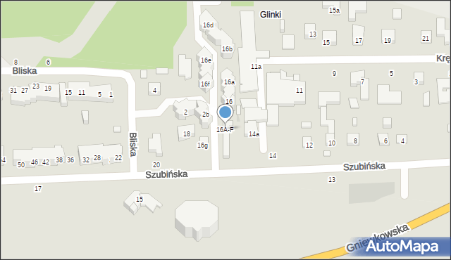 Toruń, Szubińska, 16A-F, mapa Torunia