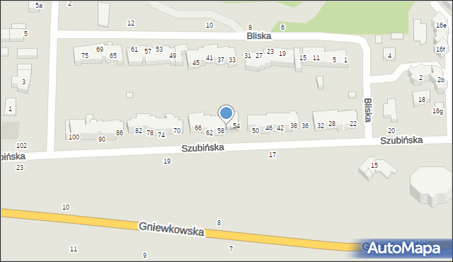 Toruń, Szubińska, 56, mapa Torunia