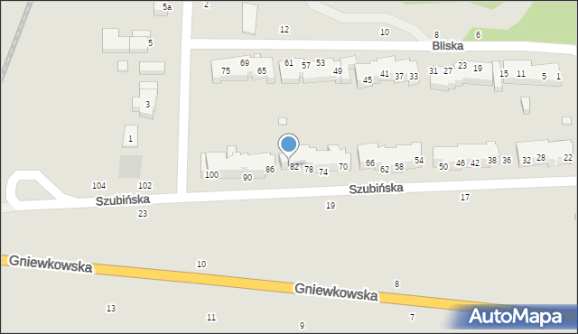 Toruń, Szubińska, 84, mapa Torunia