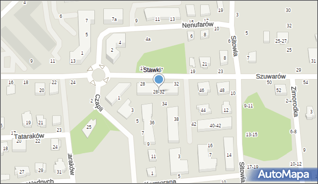 Toruń, Szuwarów, 28-32, mapa Torunia