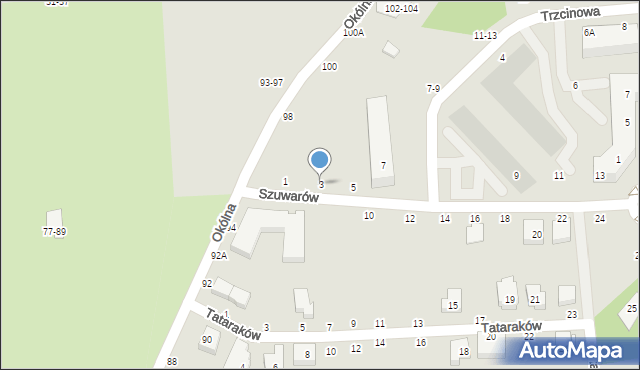 Toruń, Szuwarów, 3, mapa Torunia