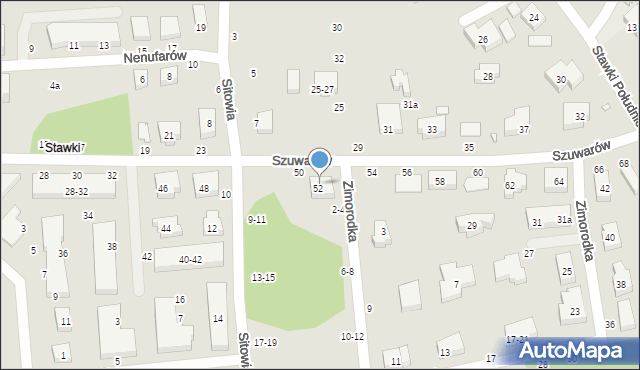 Toruń, Szuwarów, 50-52, mapa Torunia