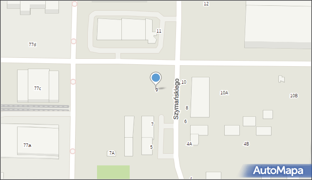 Toruń, Szymańskiego Stanisława, 9, mapa Torunia