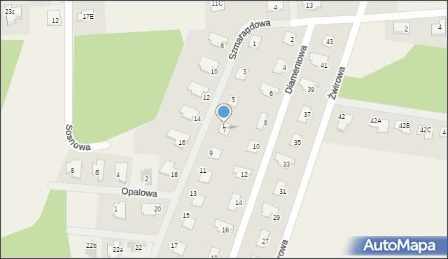 Trzciany, Szmaragdowa, 7, mapa Trzciany