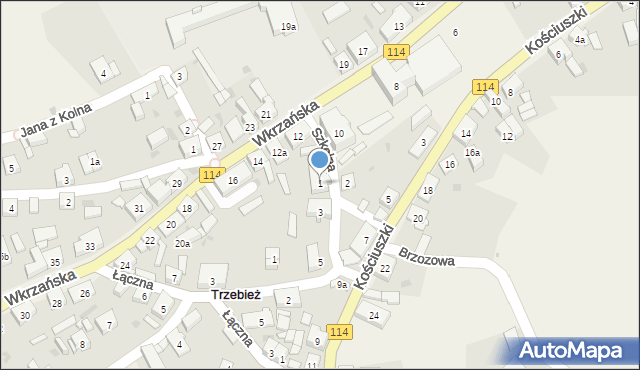 Trzebież, Szkolna, 1, mapa Trzebież