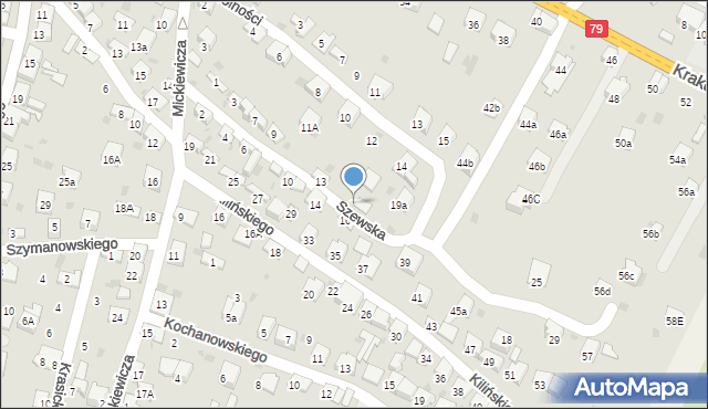 Trzebinia, Szewska, 17, mapa Trzebinia