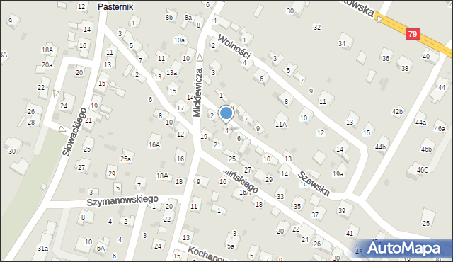 Trzebinia, Szewska, 4, mapa Trzebinia