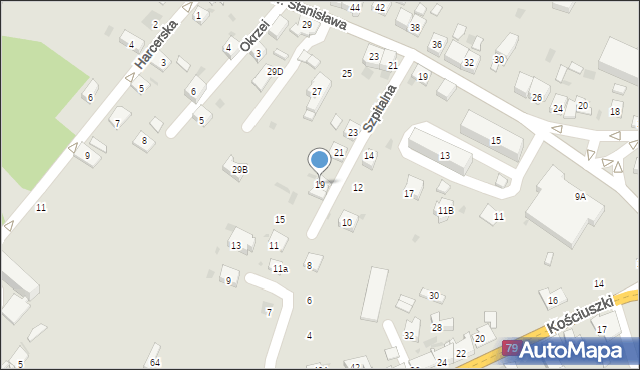 Trzebinia, Szpitalna, 19, mapa Trzebinia