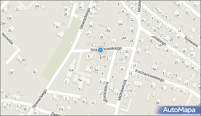 Trzebinia, Szymanowskiego, 4, mapa Trzebinia