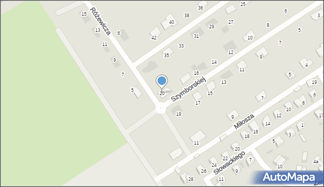 Tuchola, Szymborskiej Wisławy, 20, mapa Tuchola